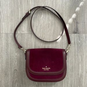 Kate spade burgundy suede cross body
